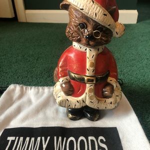 Vintage Timmy Woods Bear Santa Claus Purse